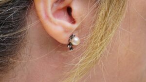 earring, ear, woman